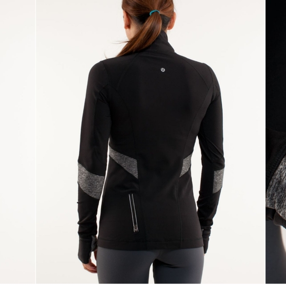 Lululemon Run: Distance Pullover Long Sleeve In Black/Heathered Black Size 4 - Picture 6 of 9